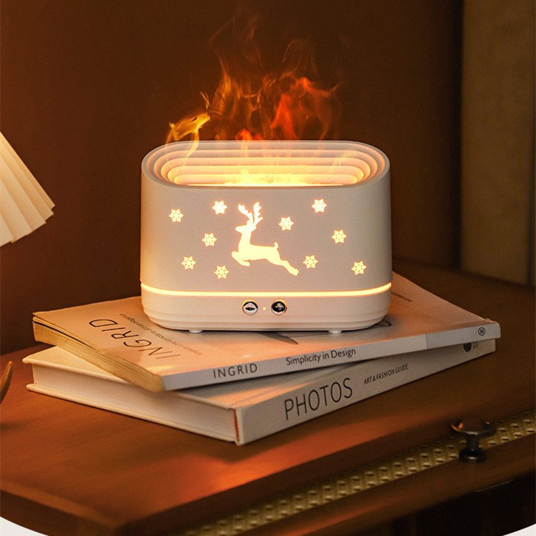 Elk Flame Humidifier Diffuser Mute Household Atmosphere Lamp Christmas Home Decorations - Image 4